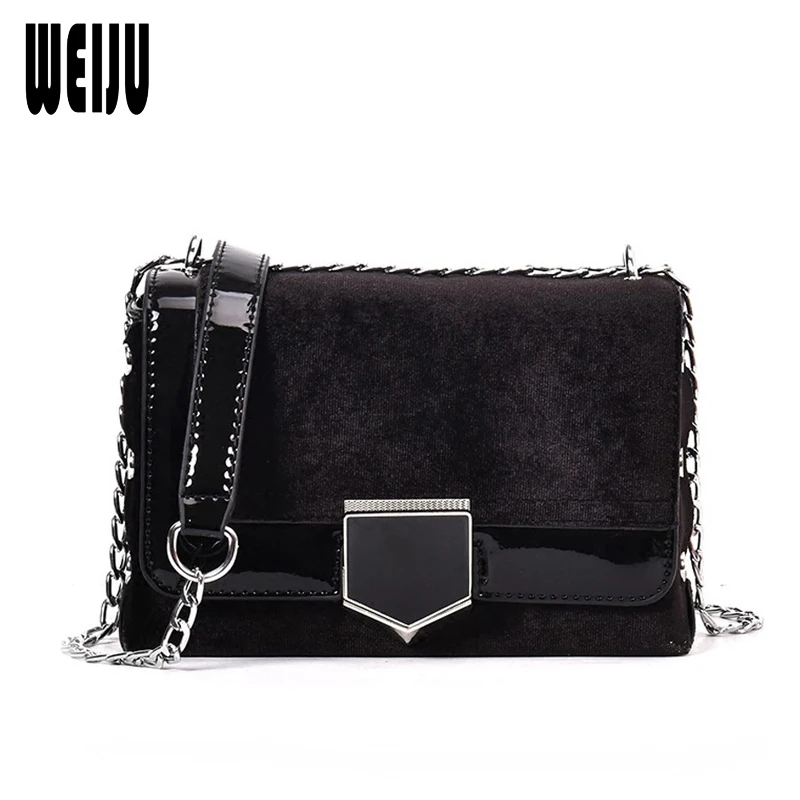 

WEIJU Brand Chic Crossbody Bags For Women Brand Shoulder Sac 2018 PU Leather Bags Women Messenger Bags Fashion Patchwork Flap