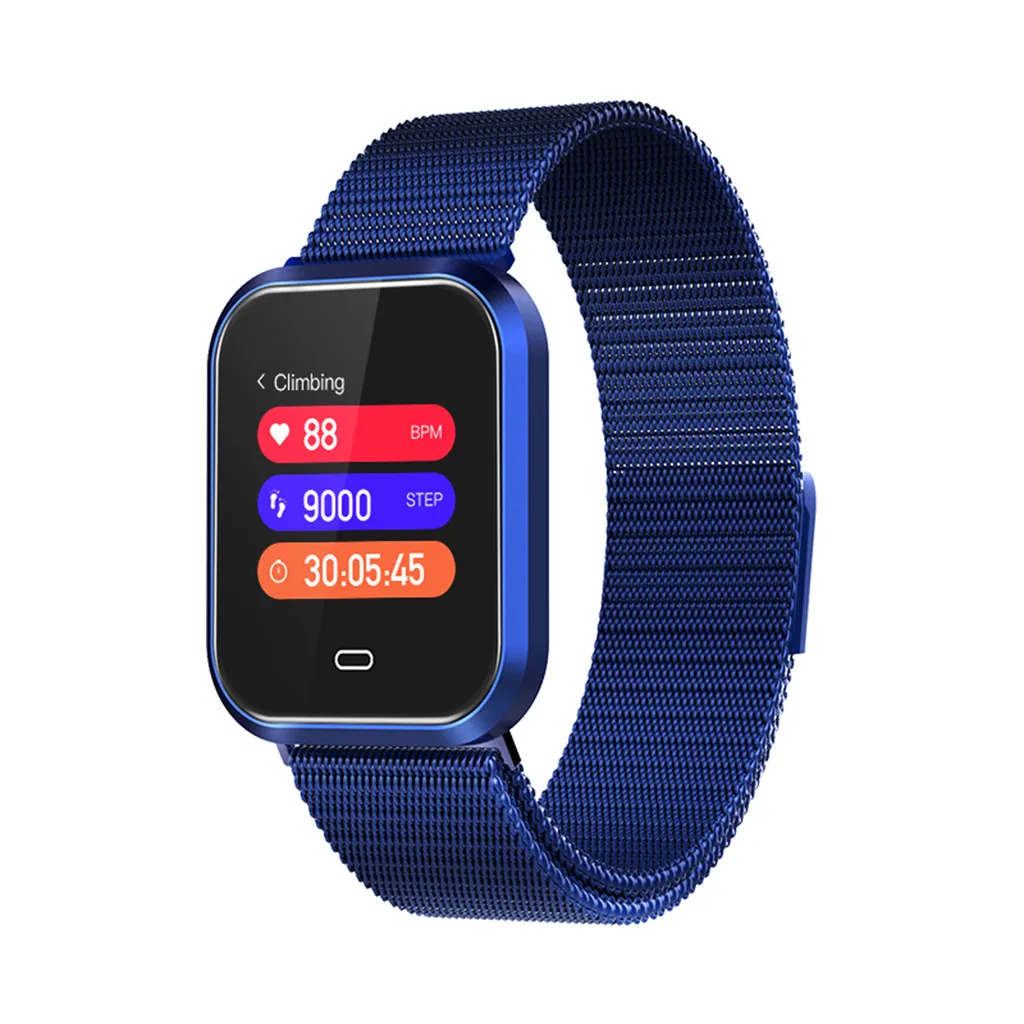 Смарт-часы Q7S Смарт-часы пульсометр кровяное давление монитор сна цветной экран Смарт-браслет дропшиппинг - Цвет: Синий