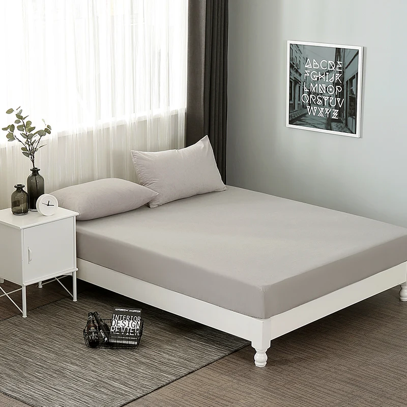 Cotton Fitted Sheet Waterproof Mattress Cover Twin Full Queen Size Bed