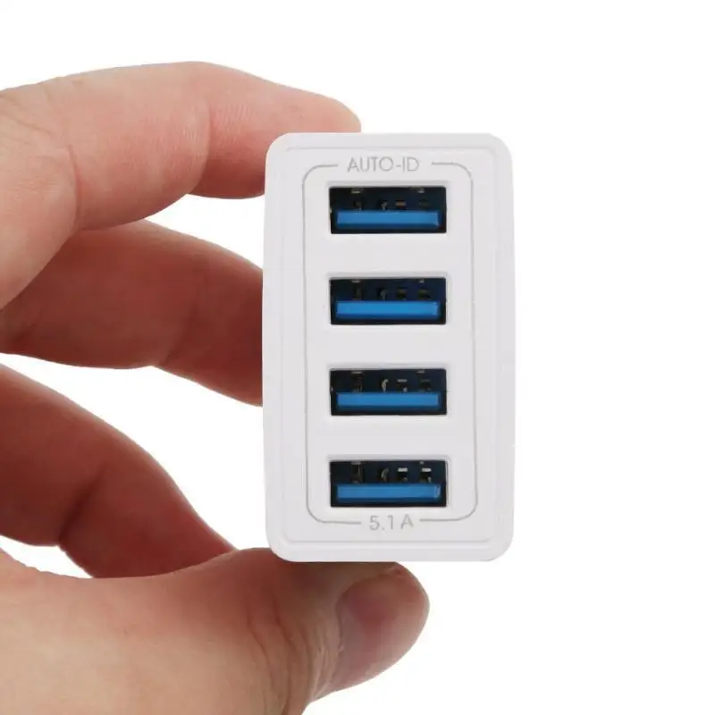 Универсальное зарядное устройство с 4 портами USB адаптер 5 в EU/US вилка для мобильного телефона USB зарядное устройство с индикатором света для iPhone Android OPPO