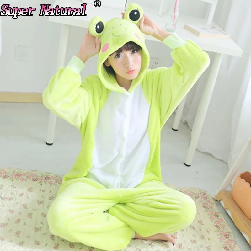 HKSNG хорошее качество женская зимняя Пижама Kigu в виде лягушки Комбинезоны для