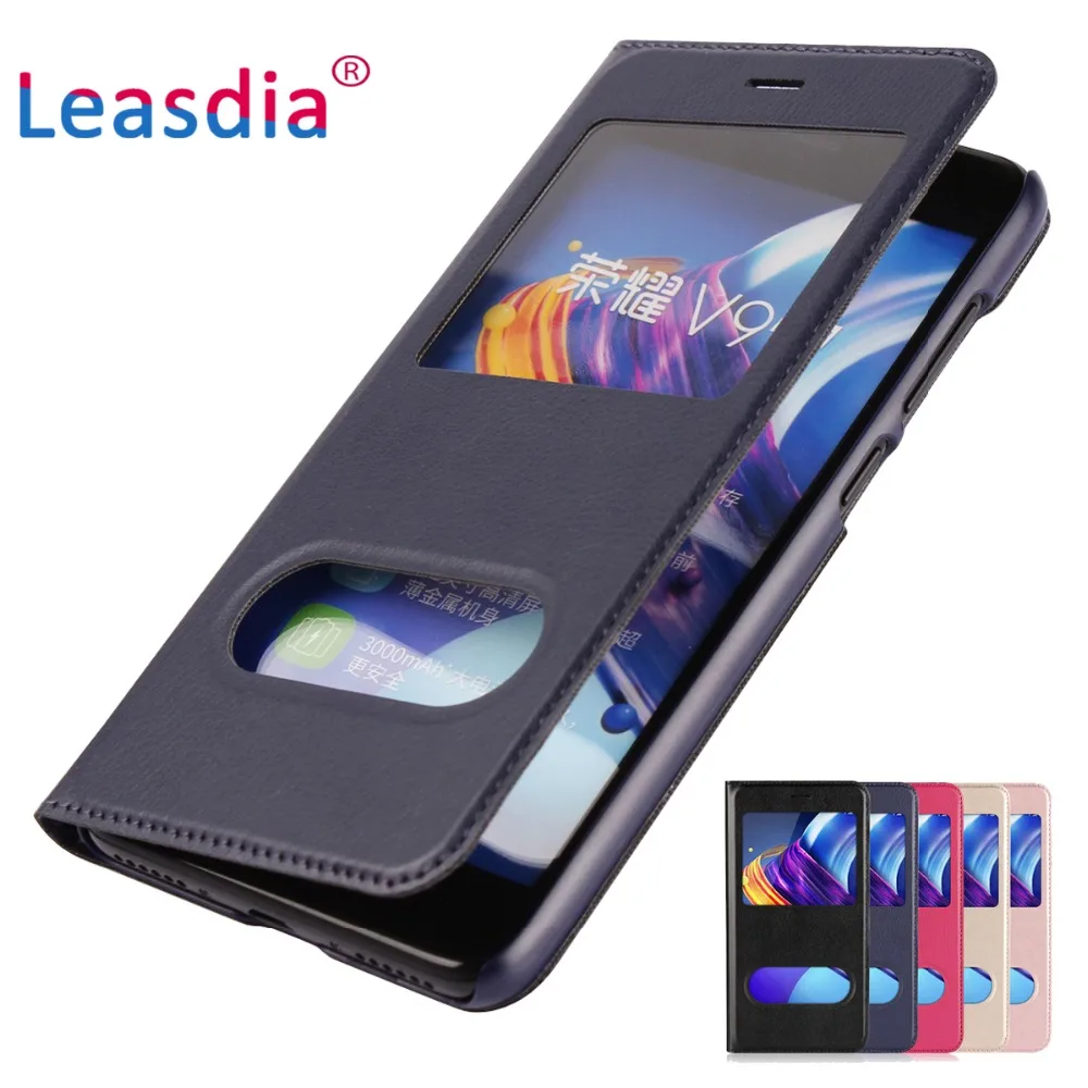

Leasdia Honor 6C Pro Case Luxury Answer View Window Case For Huawei Honor 6C Pro Case Flip Leather Phone Cases