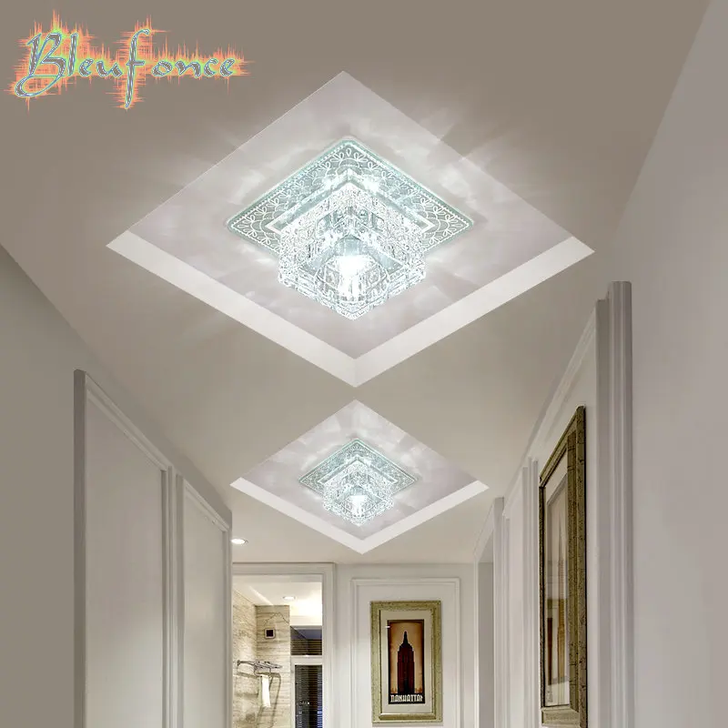 Modern LED Ceiling light Square Crystal Lustres Luminarias Para Sala LED lamps for home aisle corridor