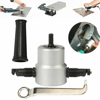 

Home Hand Tools Double Headed Sheet Metal Cutting Nibbler With Wrench Cutting Machine Hand Tool