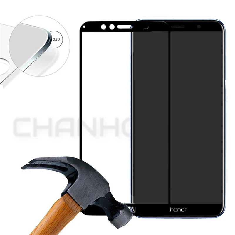 Полное покрытие закаленное стекло для Huawei Honor 7A Pro 7C 7X Защита экрана Y5 Y6 Y7 Y9 2018 Prime