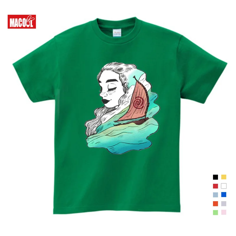 2019 New Boys Girls T-shirt Kids Tees Baby Girl Shirts Cartoon Moana Ocean Romance Children Short Sleeve Vaiana T Shirt Tops