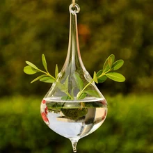 Прозрачный в форме капли воды форма стеклянная висячая Ваза Бутылка Террариум гидропонный горшок Декор