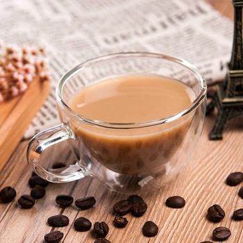 

150ML double-layer mug High temperature resistant double-layer coffee cup High-borosilicate glass cup Transparent insulation