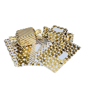 

2018 New 24pcs Mini Stripe/Spot Dots Golden Bronzing Color Wedding Valentine's Day Chocolate Box Candy Box Baking Package