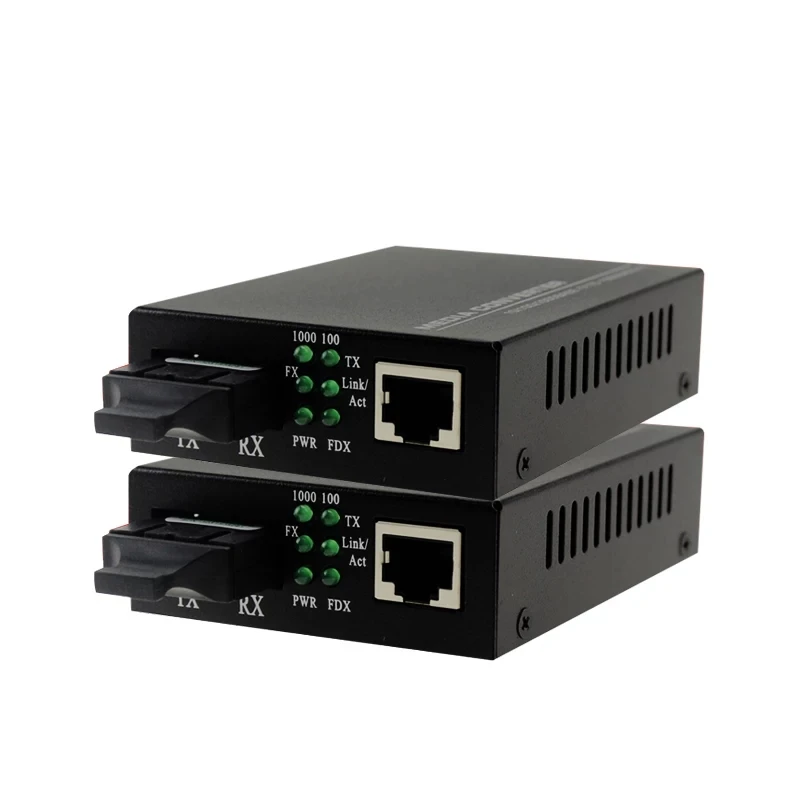 1 to 20KM Gigabit Fiber Media Converter 1000Mbps Dual Fibre Single Mode