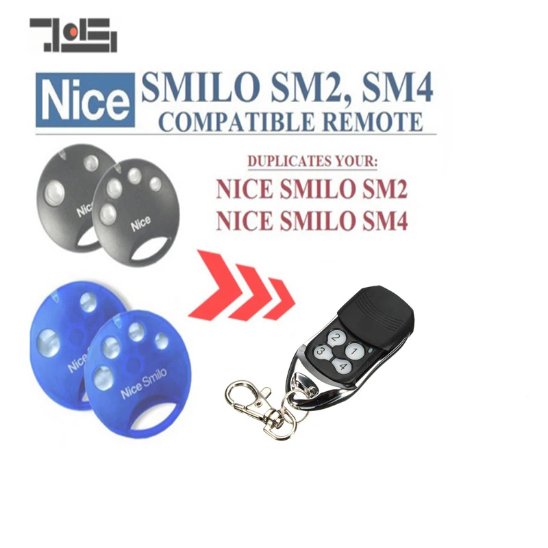 

1pcs Nice SMILO SM2,SMILO SM4 replacement garage door remote control free shipping