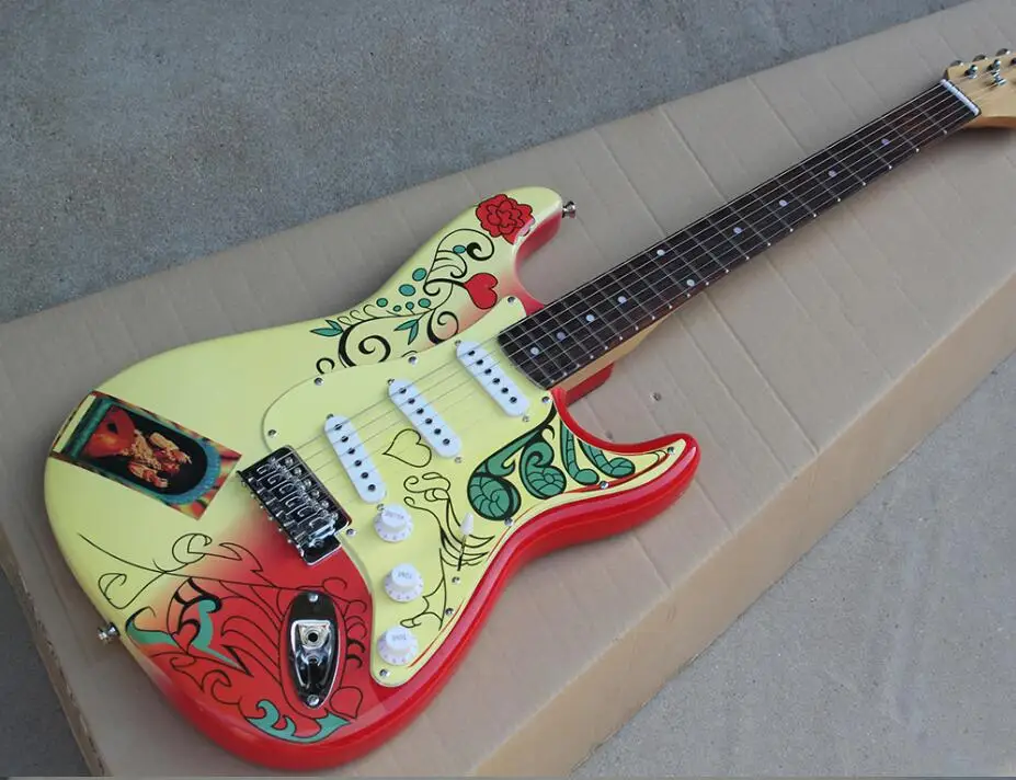 

Factory Custom Electric Guitar with Special Pattern,Rosewood Fingerboard Pickups,Chrome Hardwares,offer customized free shipping