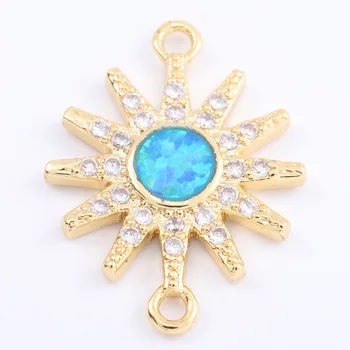 

Singreal Opal Micro Pave Setting Charms Bracelet Necklace Choker Pendant Connectors for Women DIY Jewelry Making Accessories