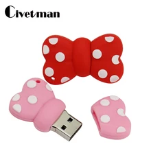 128 ГБ USB флеш-накопитель мультяшная кошка ручка с бантом диск 4 ГБ 8 ГБ 16 ГБ 32 ГБ 64 ГБ флеш-карта памяти розовый бант внешний накопитель