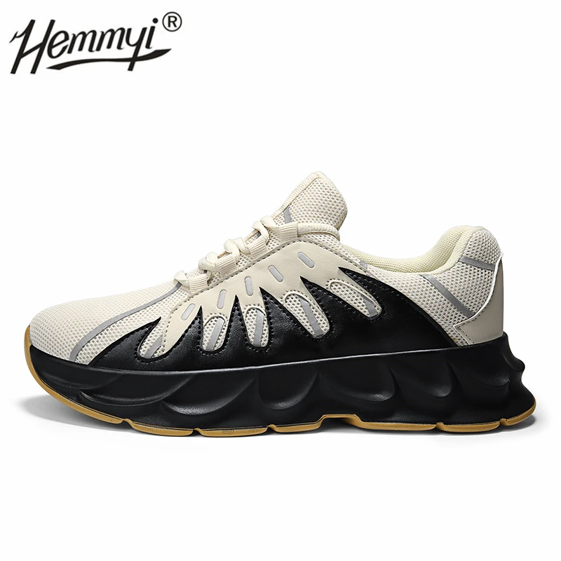 Hemmyi 2019 Новый стиль Для мужчин кроссовки на платформе со шнуровкой на шнуровке; спортивная обувь для пробежек для Для мужчин из дышащей