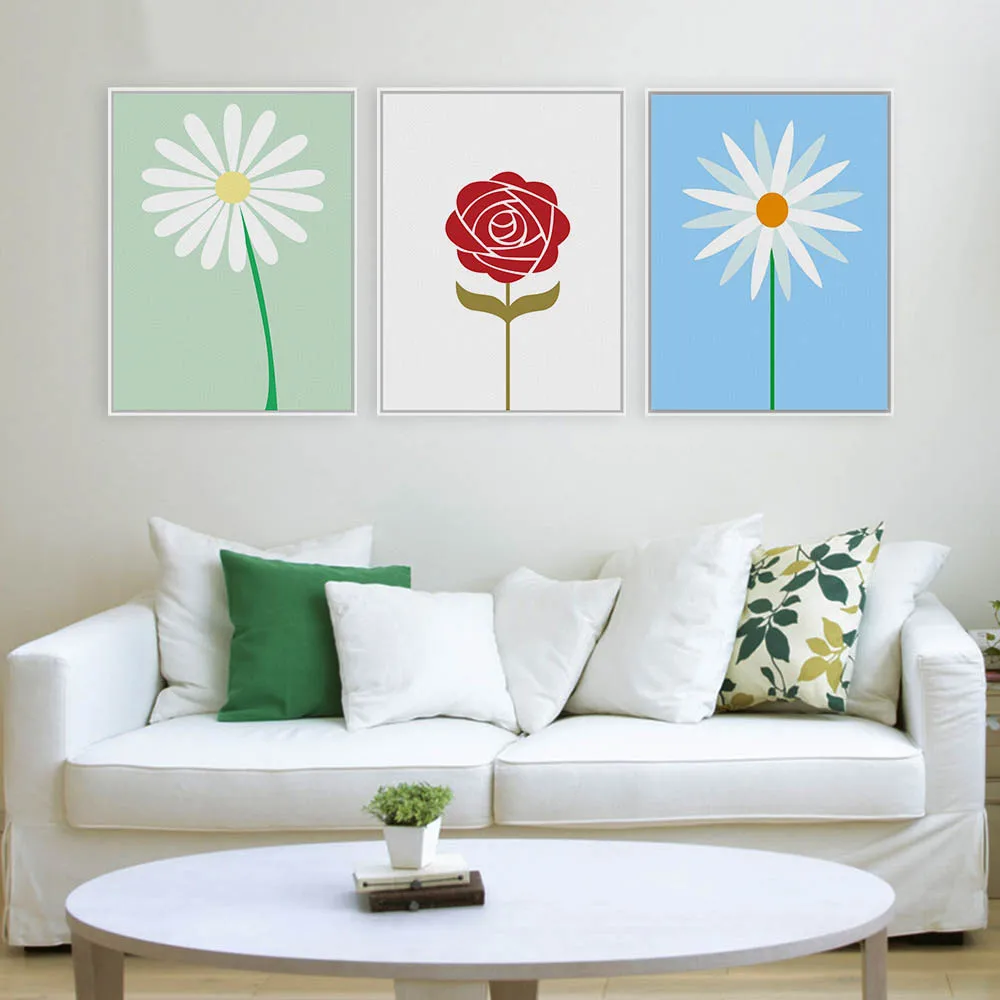 Modern-Minimalist-Beauty-Sun-Flower-Canvas-A4-Big-Art-Print-Poster-Cottage-Wall-Pictures-Girl-Room