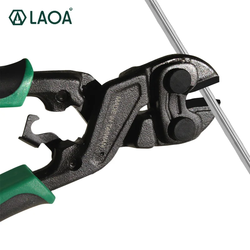 LAOA 8 Inch Bolt Cutters Multifunctional Wire Cutters Cr-Mo Round Nose Scissors With Black Coating Treatment 5.2MM Max Cutting