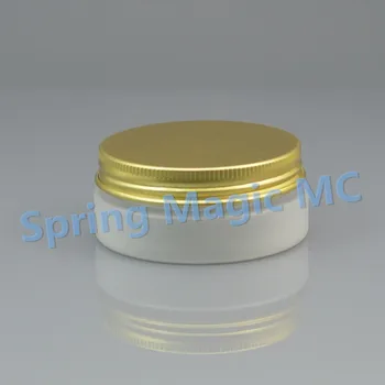 

50PCS x 50g Frosted plastic cream Jar with Gold Aluminum lid cosmetic container, cream jar, Cosmetic Jar,cosmetic packaging