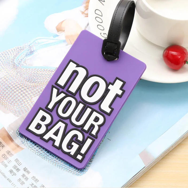 Creative-Letter-Not-Your-Bag-Cute-Travel-Accessories-Luggage-Tags-Suitcase-Cartoon-Style-Fashion-Silicon-Portable