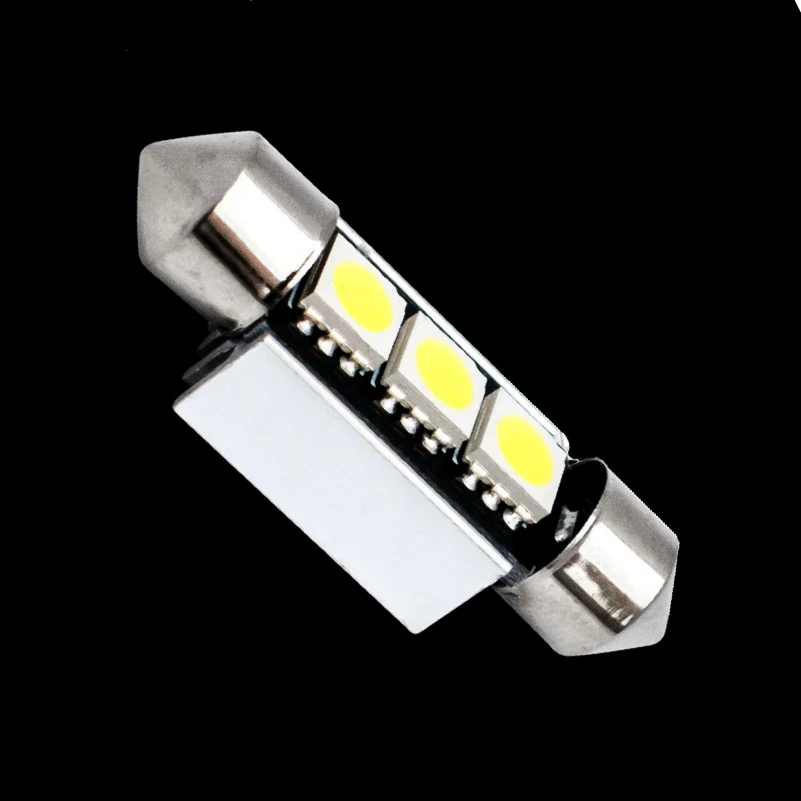 

36mm 39mm C10W C5W 3SMD 3 SMD 5050 LED CANBUS Festoon Bulb Car Licence Plate Light Auto Housing Interior Dome Lamp White DC 12V
