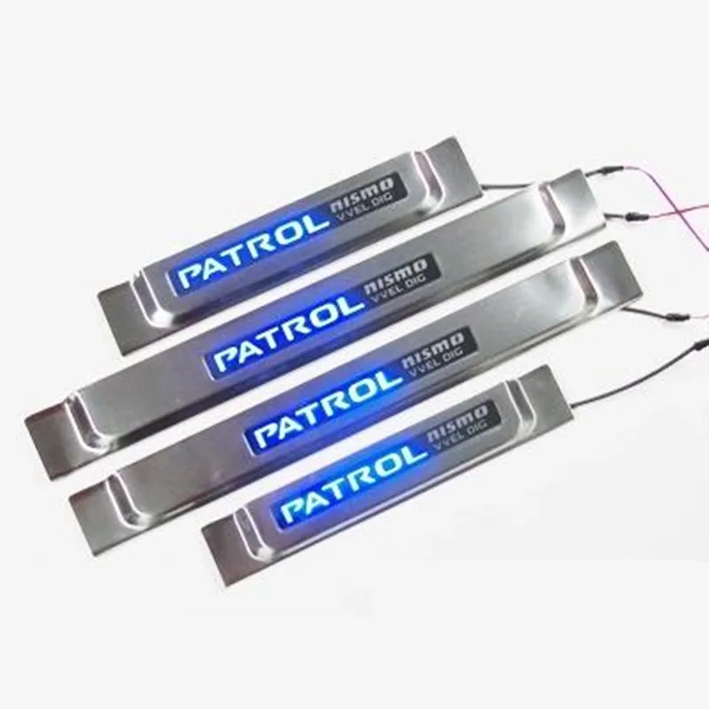 NEW Original Quality LED Light Door Sill Scuff Plate Car Covers For Nissan Patrol Y62 2012 2019