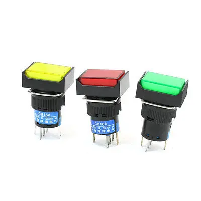 

NO NC Light Indicator Momentary Rectangle Push Button Switch DC 24V