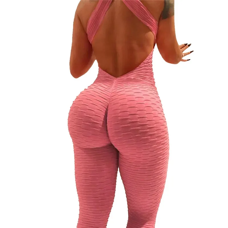 Женский сексуальный комплект для йоги, спортивный костюм, облегающий спортивный топ для занятий спортом, спортивная одежда для бега с высокой посадкой, Мягкие штаны для йоги, комбинезон
