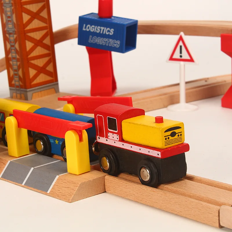 Wooden Trains Track Toys Set Magical track and Friends Station Bridge Accessories Railway Model educational Toys for Children