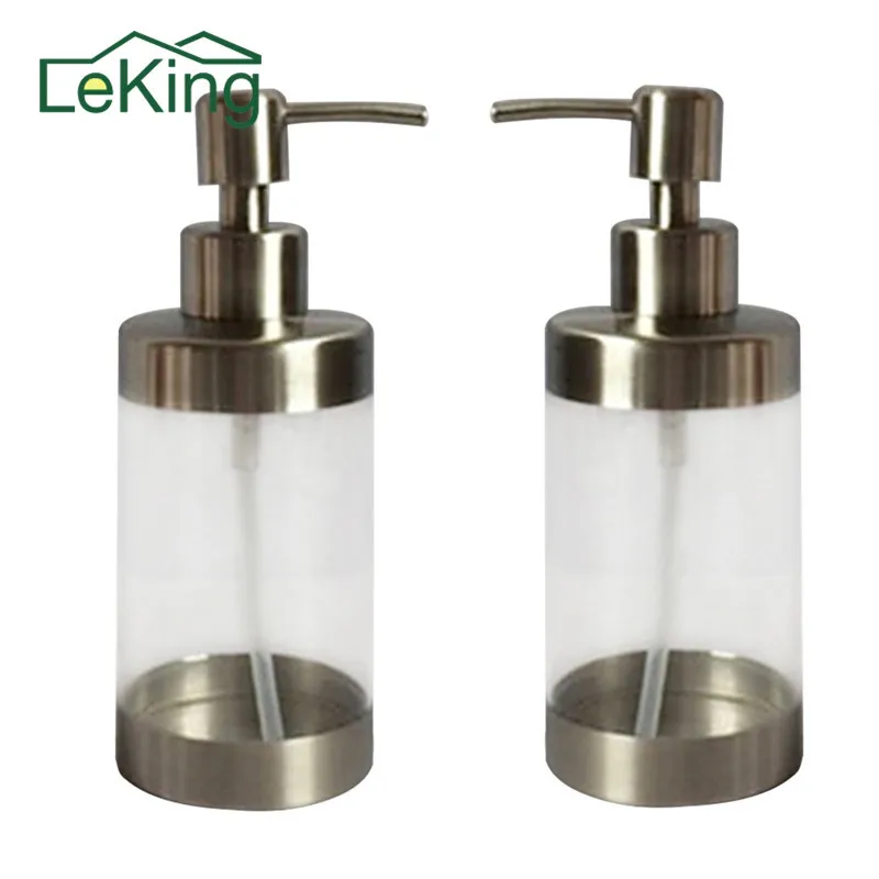 

Kitchen Soap Dispenser Bathroom Detergent Dispenser for Liquid Soap Lotion Dispensers Tools Stainless Steel Head+Acrylic Bottle