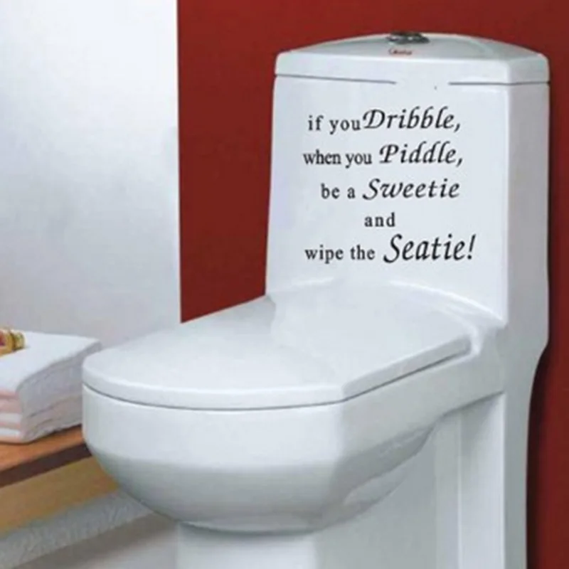 Toilet Seat Decal Art Sticker If You Dribble Word Art Lettering Printed