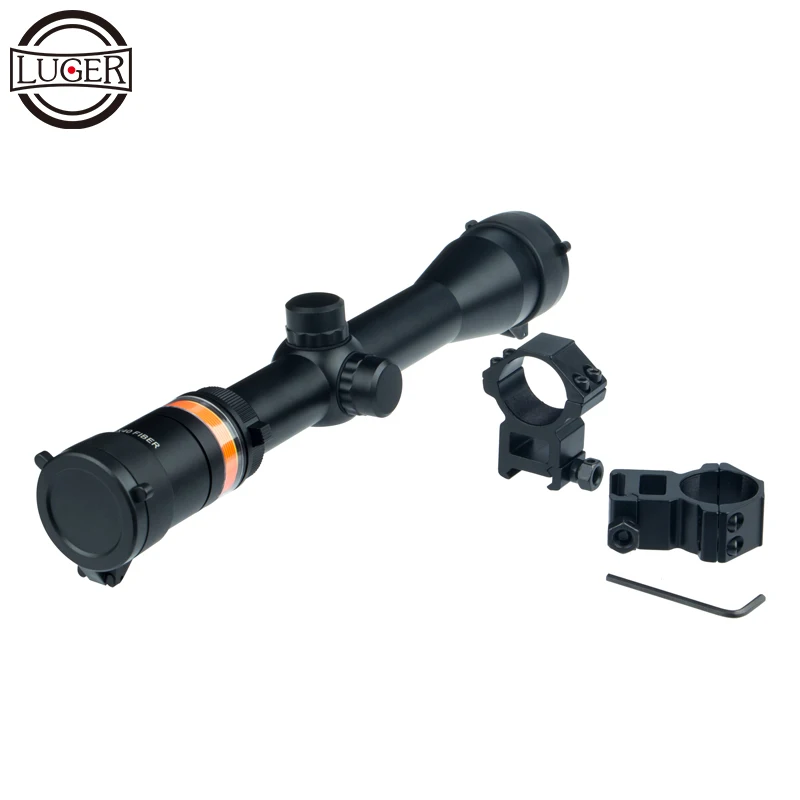 

LUGER 3-9X40FIBER Hunting Scope Outdoor Game Tactical Optical Sight Riflescope Fits 11/20mm Rail Mount For Airsoft Gun