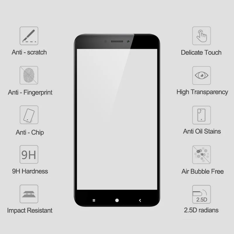 MRGO полное покрытие закаленное стекло для Xiaomi Redmi 4X Стекло на экран протектор
