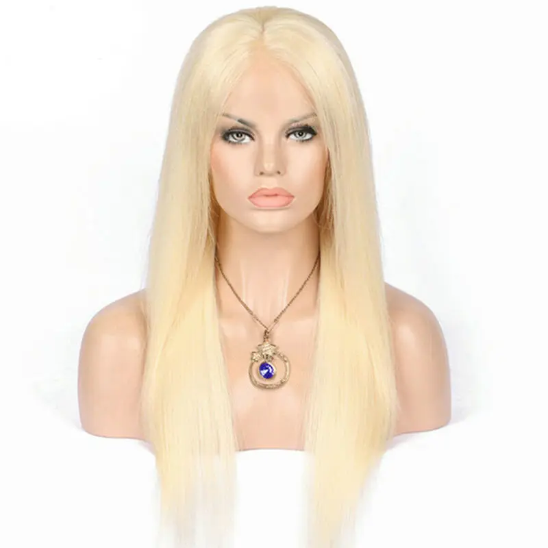 

LUFFYHAIR Blonde Silky Straight Lace Front Wigs with Baby Hair Glueless 613# Braziian Remy Hair Lace Wigs Pre Plucked