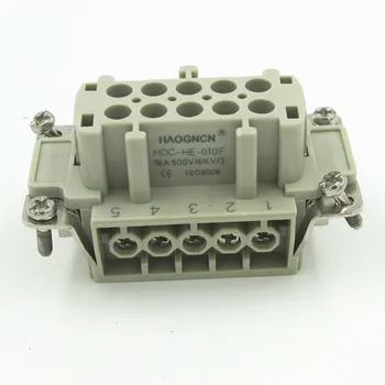 

Heavy Load Plug HDC-HE-010-F Mother Core 16A Rectangle Connector Heat Flux Avenue Plug 10 Core