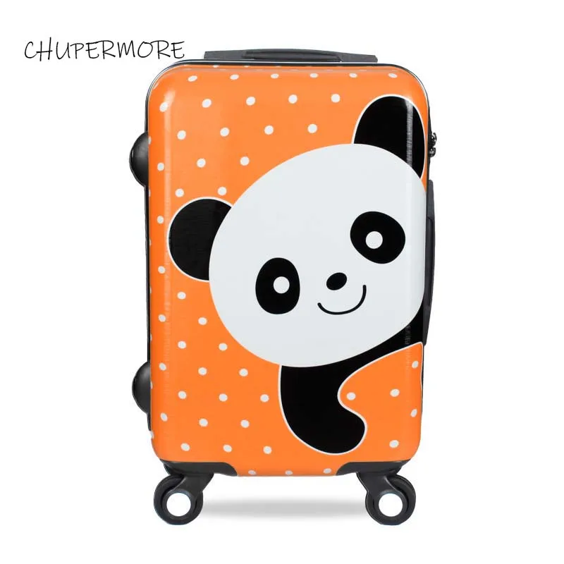 Прекрасный мультфильм панда ребенок прокатки багаж Spinner бренд дорожные сумки прекрасный дальний Дорожный чемодан колеса