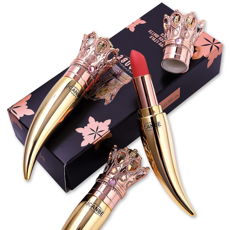 

Velvet Creamy Lips Stick Nude Makeup Long Lasting Red Lip Rouge Cosmetics 5 Colors Luxury Queen Crown Matte Lipstick Set TSLM1