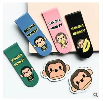 

16 pcs/8 sets South Korea stationery wholesale BANANA MONKEY magnetic bookmarks