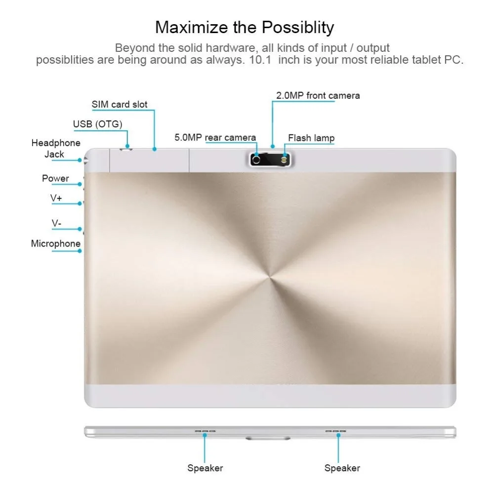 10,1 дюймовый планшет Android 8,0 4G+ 64G память 2MP+ 5MP камера 3g телефонный звонок планшет две sim-карты