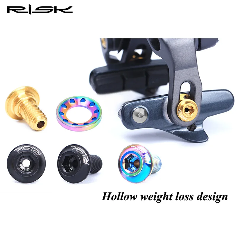 

16Pcs Titanium Alloy Road Bike Brake Block Fixed Screw Kit Ti Bicycle C-Brake Shoes Fixing Blots Unit Nut Gasket Cycling Parts