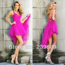 2017 Sexy Hallo-Lo Tüll Cocktailkleider Liebsten Spaghetti-bügel Applique Prom Dresses Backless Short Party Kleider Nach Maß