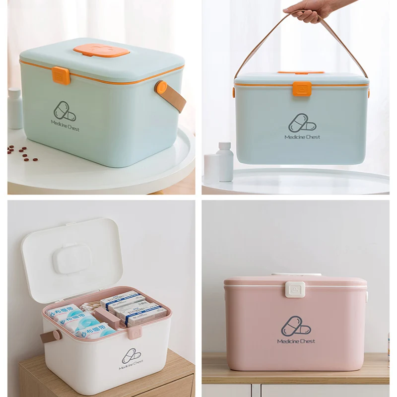 Pаспродажа Baffect аптечка с ручкой, медицинский ящик для хранения, медицинский сундук органайзер, пластиковая коробка для первой помощи