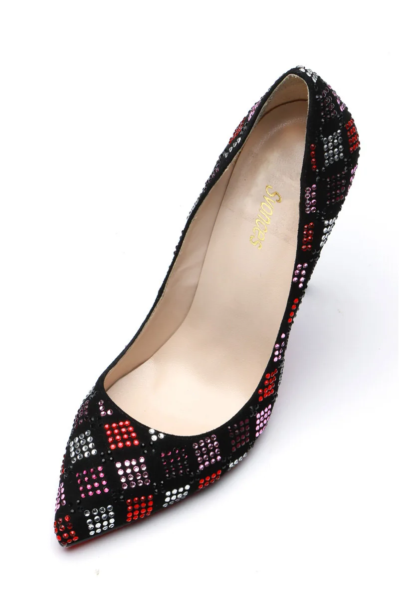 Peu Nouvelle Chaussures Profonde Mélangée Cristal As Damier Sandales Sexy Talons Haute Femme Mince Stiletto Couleur Mode Show Pompes De Soirée v1aZaOn