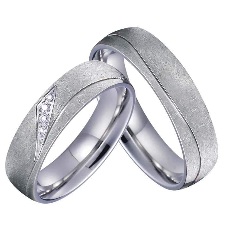 Unique Anti scratches Promise Wedding Band Couple Rings Pair titanium love men`s women`s ring Anillos Alliance Anel JSRS0366S-1 (3)