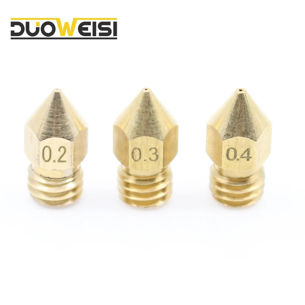 M6 screw 1.75/3mmFilament Print Head For Makerbot Ultimaker 3D Printer Brass MK8 Nozzle0.2/0.3/0.4/0.5/0.6MM High Quality