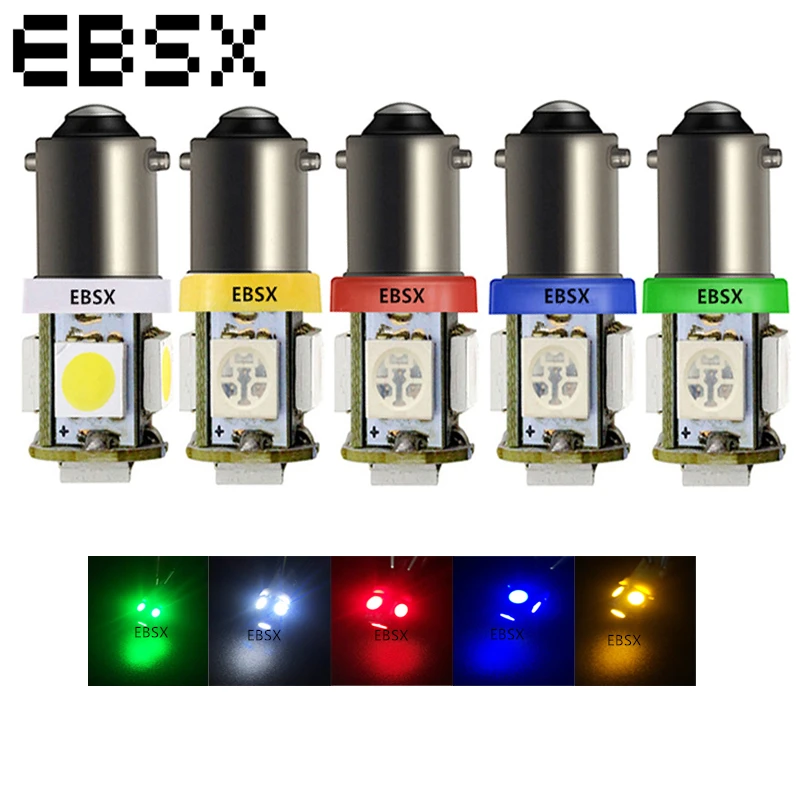 EBSX 50PCS BA9S T4w 5050 5 SMD Car LED Light Interior Bulbs DC 12V Auto Reading Clearance Lamps Marker | Автомобили и мотоциклы