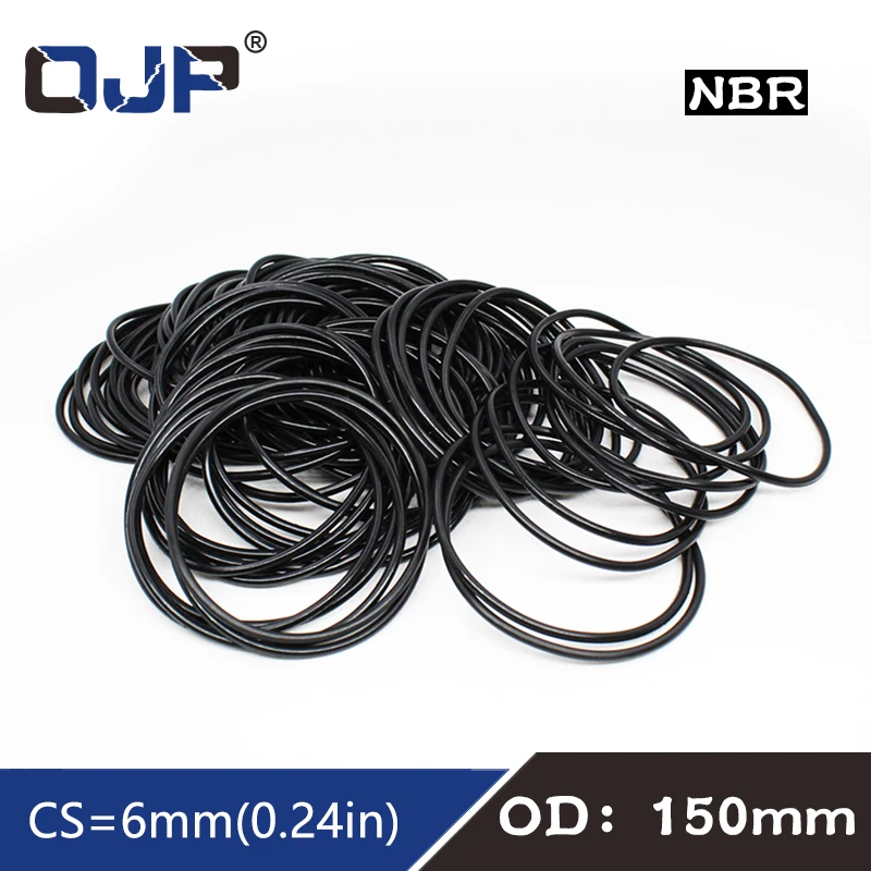 

1PC Rubber Ring NBR Sealing O Ring CS6mm OD150mm Oring Seal Nitrile Gasket Oil/Wear/Temperature Resistant O-Rings Sealing Washer