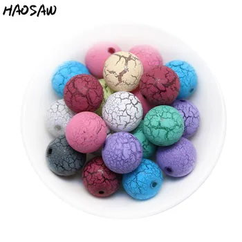 

Fashion Accessories 20MM 100Pcs Newest Selling Mix Color Paint Crack Beads Bubble Gum Acrylic Chunky Beads For DIY