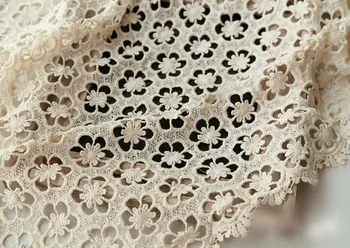 

cream cotton lace fabric, crochet lace fabric 1yard