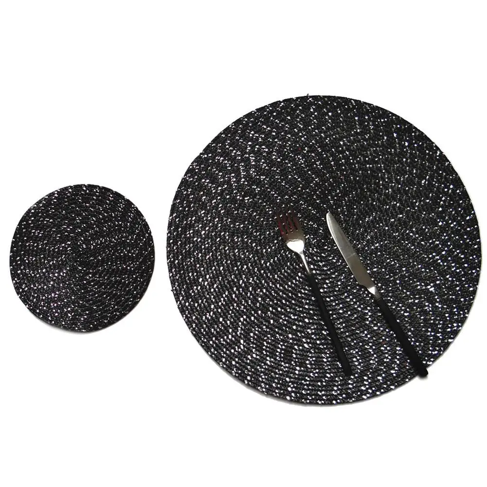 New PP Wire Woven Mat Kitchen Dinner Handmade Pad Children's Table Round Oval Woven Placemat New PP Wire Woven Mat Kitchen Dinner Handmade Pad Children's Table Round Oval Woven Placemat