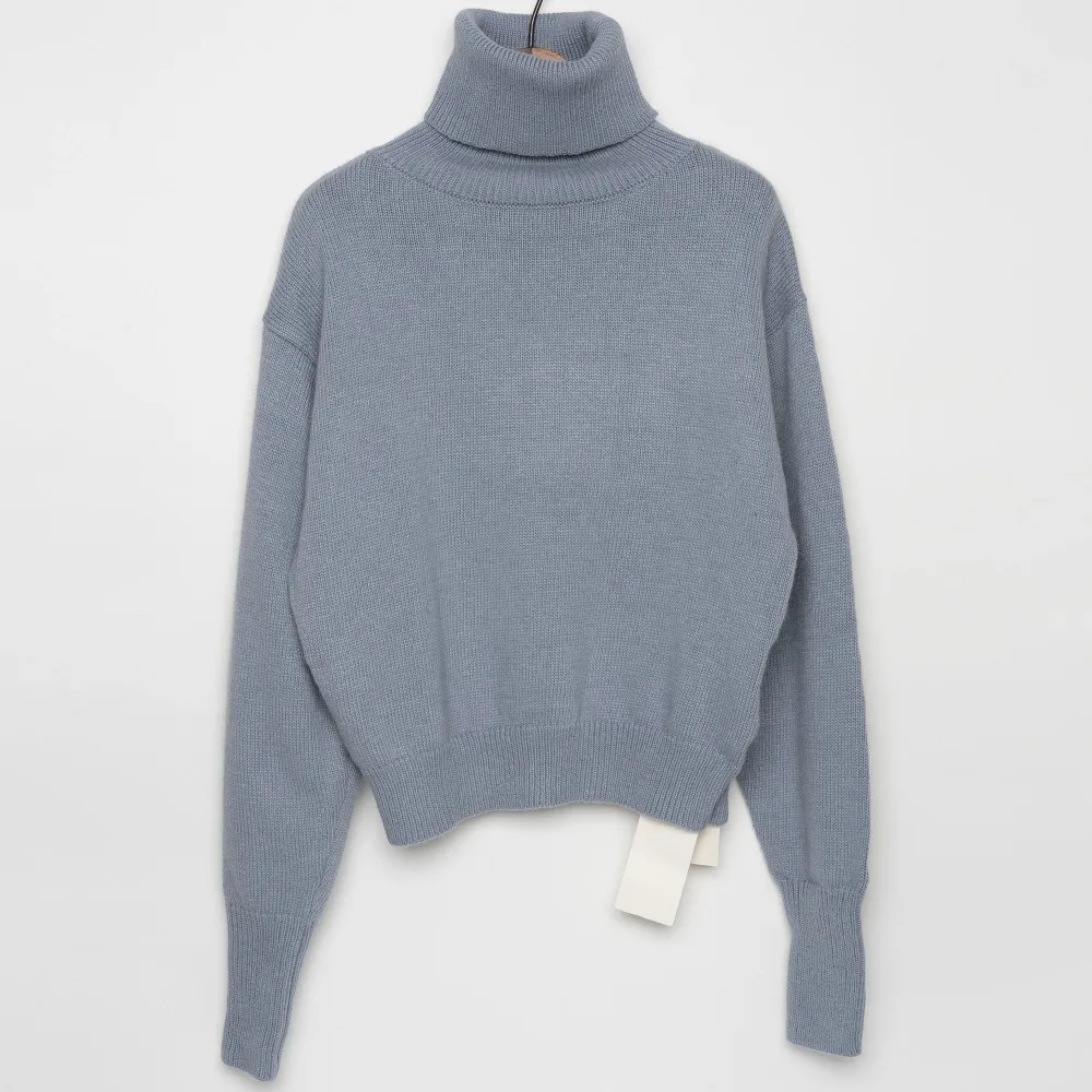 

Crop Sweater Turtleneck Women Oversize Short Sweaters High Neck Jumper